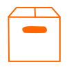 Icono de una caja o paquete con una etiqueta en el centro.