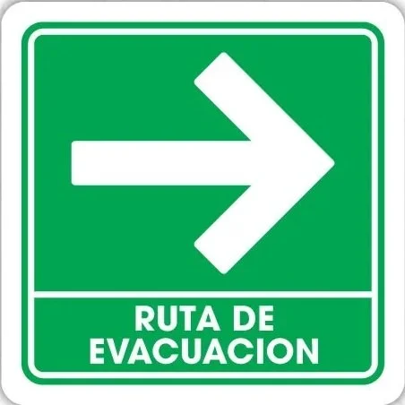 Señalamiento Ruta de Evacuación Derecha