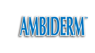 Logotipo de Ambiderm en fondo negro.