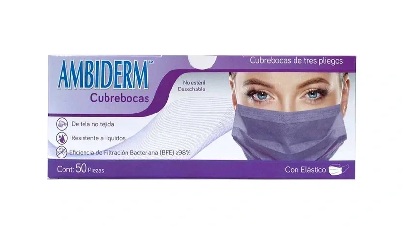 CUBREBOCAS ADULTO PLISADO VIOLETA