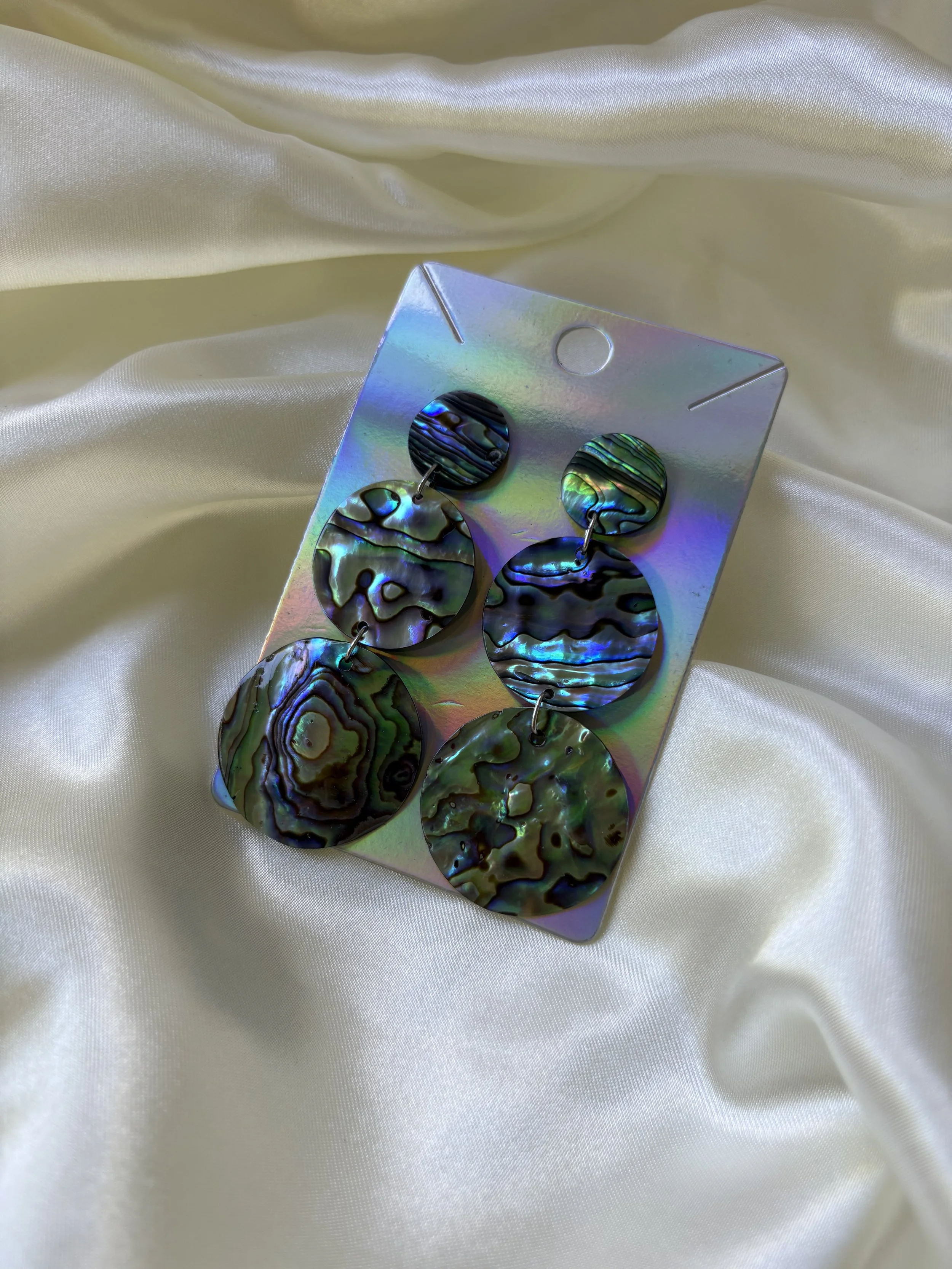 Abalone tiered earrings