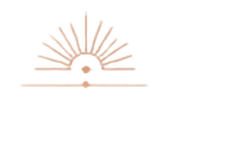 Illustration of a rising sun with rays, and a document or certificate with a red and yellow seal.