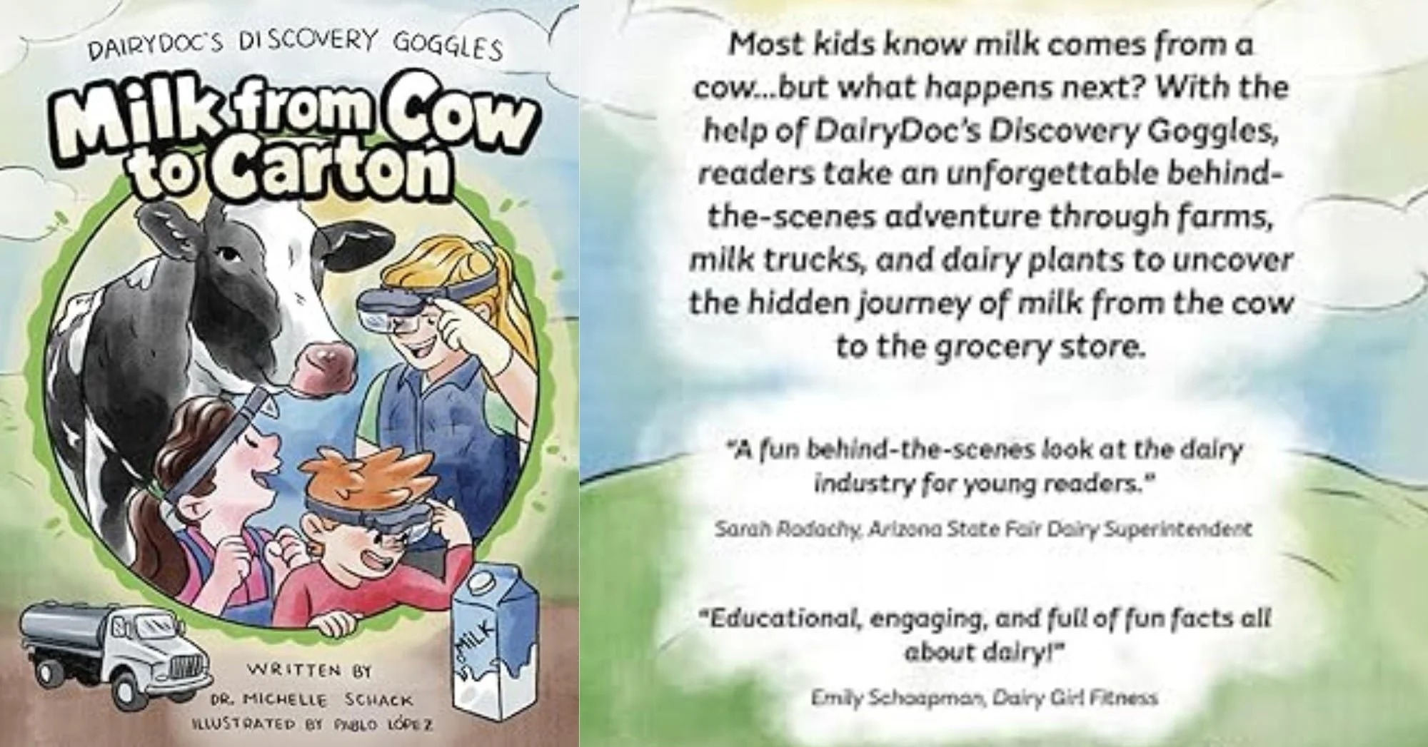 Dr. Michelle Schack Milk from Cow to Carton Children's book.