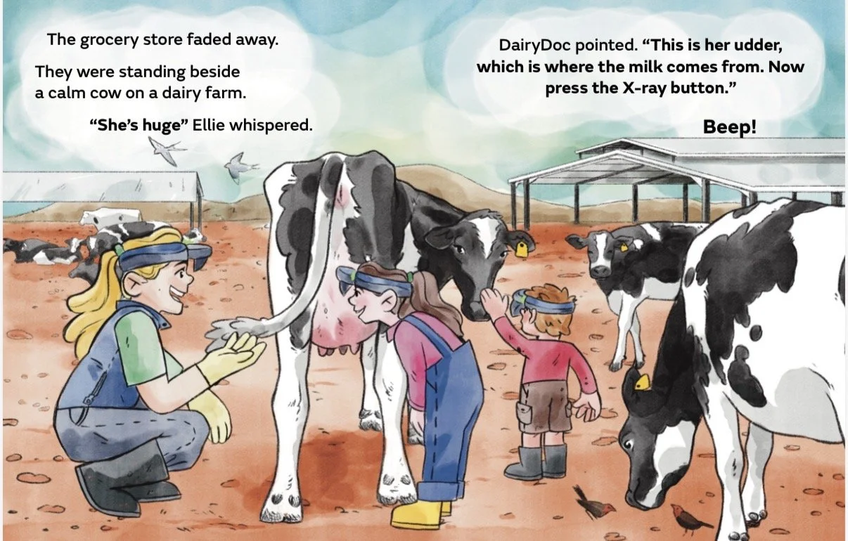 Dr. Michelle Schack Milk from Cow to Carton Children's book.
