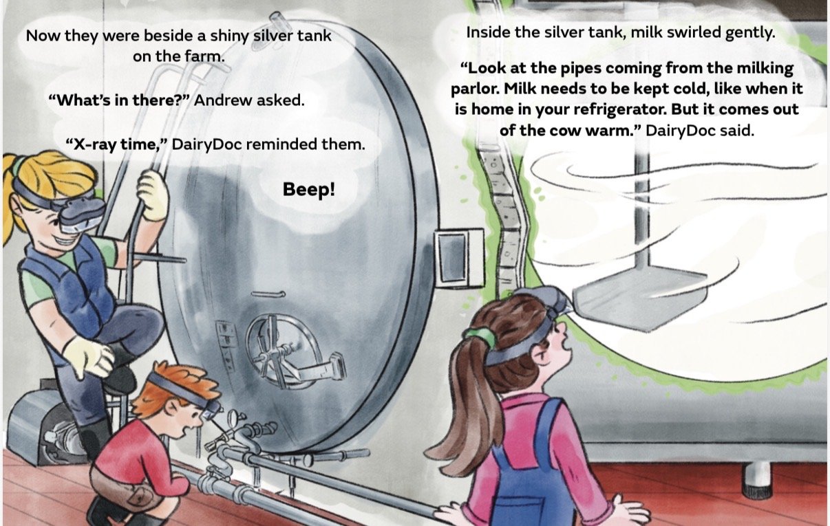 Dr. Michelle Schack Milk from Cow to Carton Children's book.