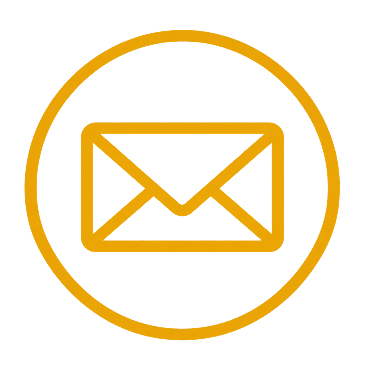 Icon of a yellow circle with a mail envelope in the center, representing an email or messaging symbol.