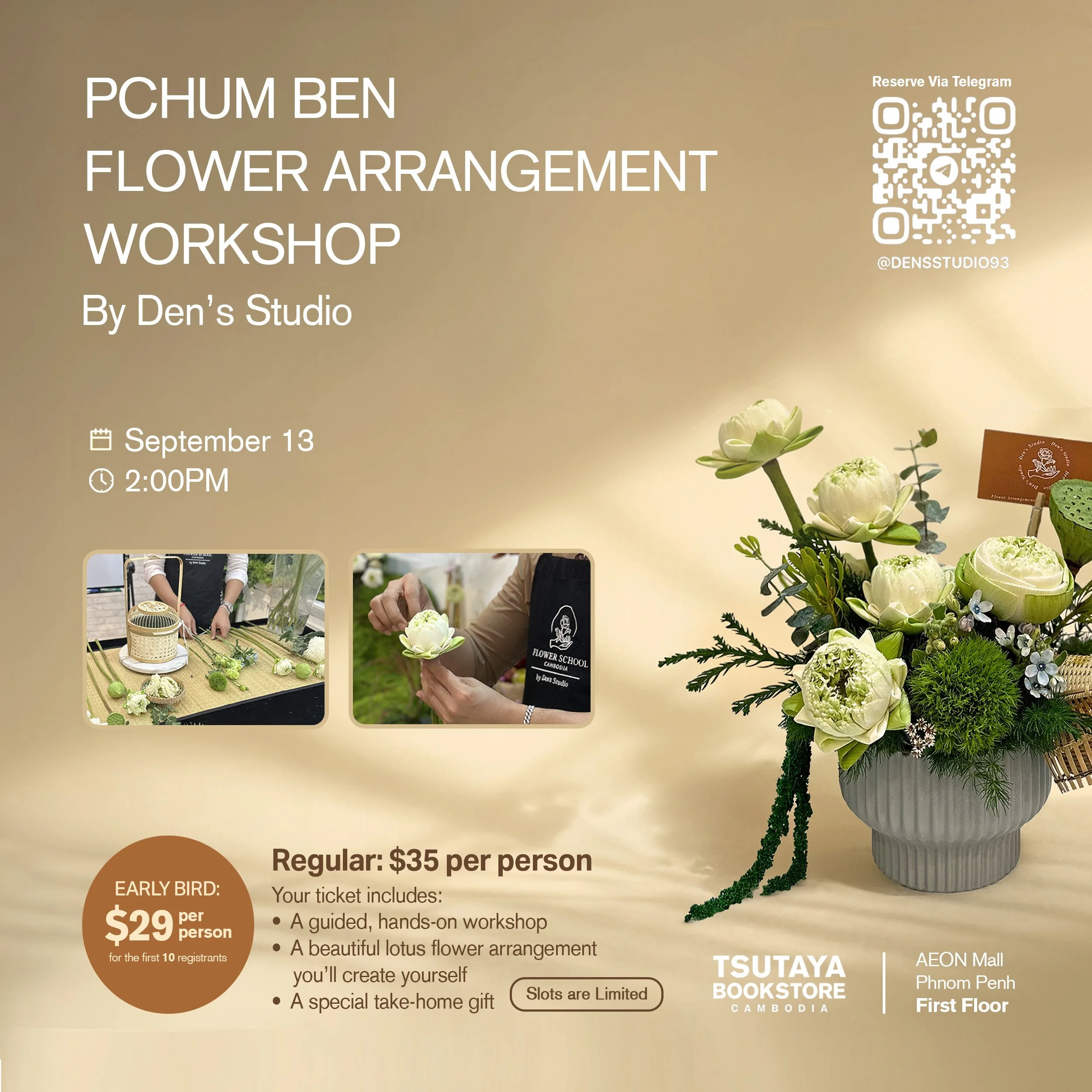 Pchum Ben Lotus Flower Vase Workshop