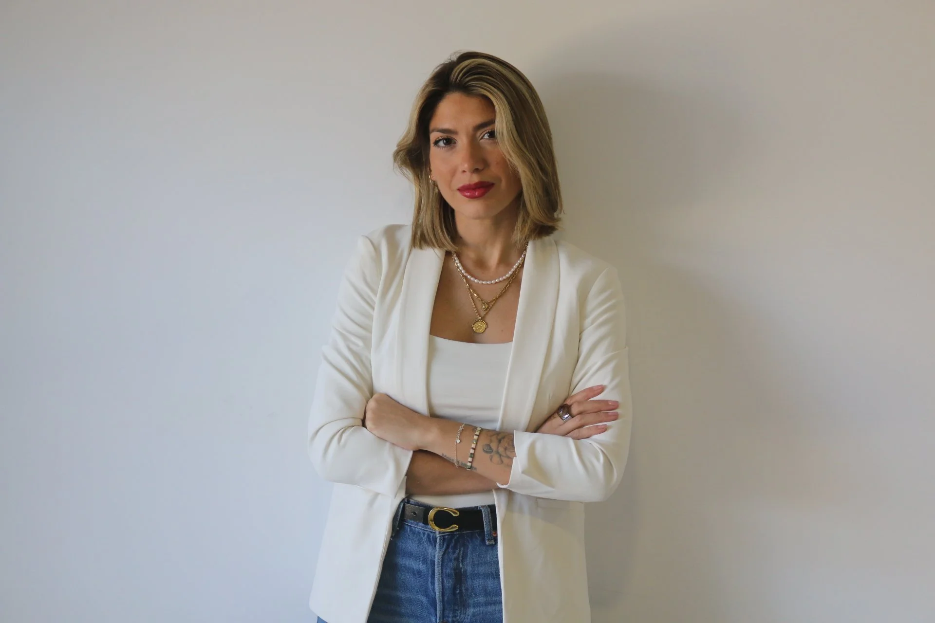 Julieta, founder and creative director of HOLOS, in the studio