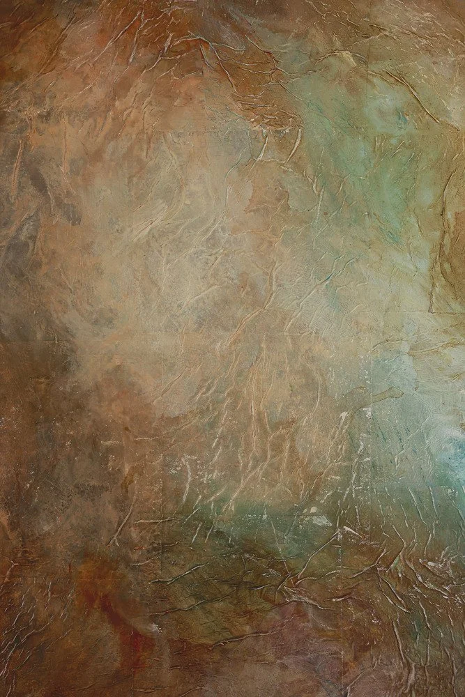 Undertow, 2026 - framed overall size 19"Wx25"Hx2"D on wood panel.  Blue moves through this piece like something remembered, not just seen - a quiet current running underneath.  Even where it turns dark, the water softens it, landing somewhere quiet, 