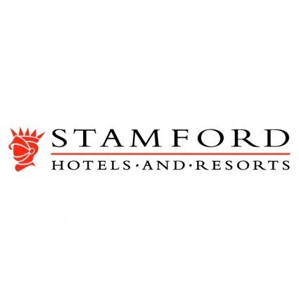 Stamford Hotels and Resorts logo with a stylized red lion head and black text.