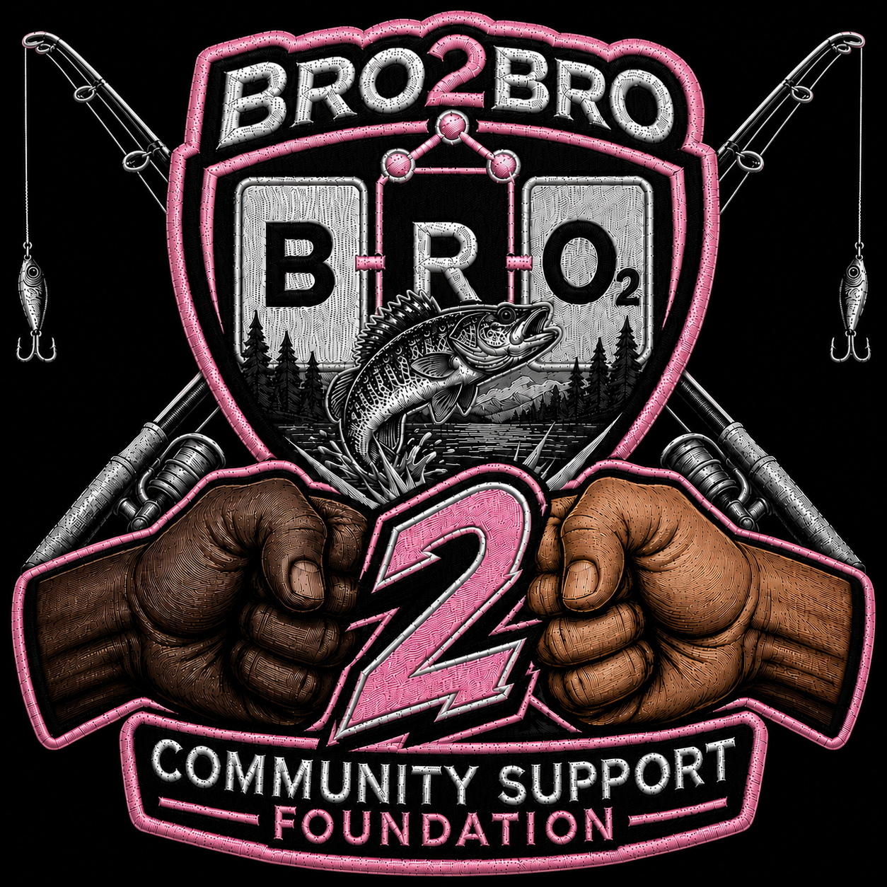 Pink Bro 2 Bro Logo Sticker