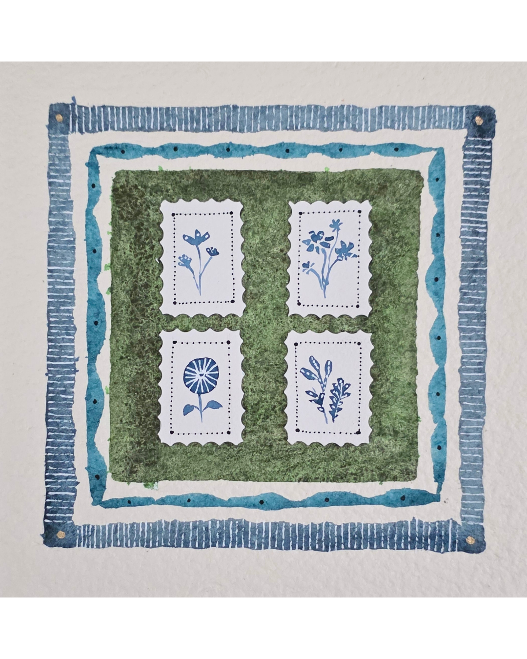 "Pressed in Time-3 of 3" (20 x 20 cm)