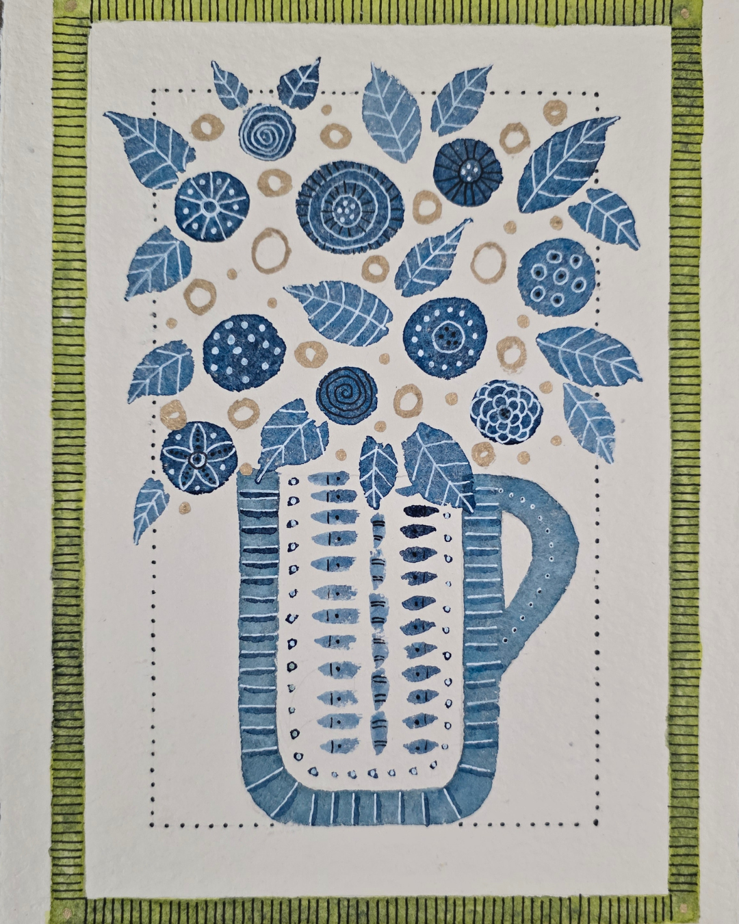 "Blue Bouquet" A4 size (21×30 cm)