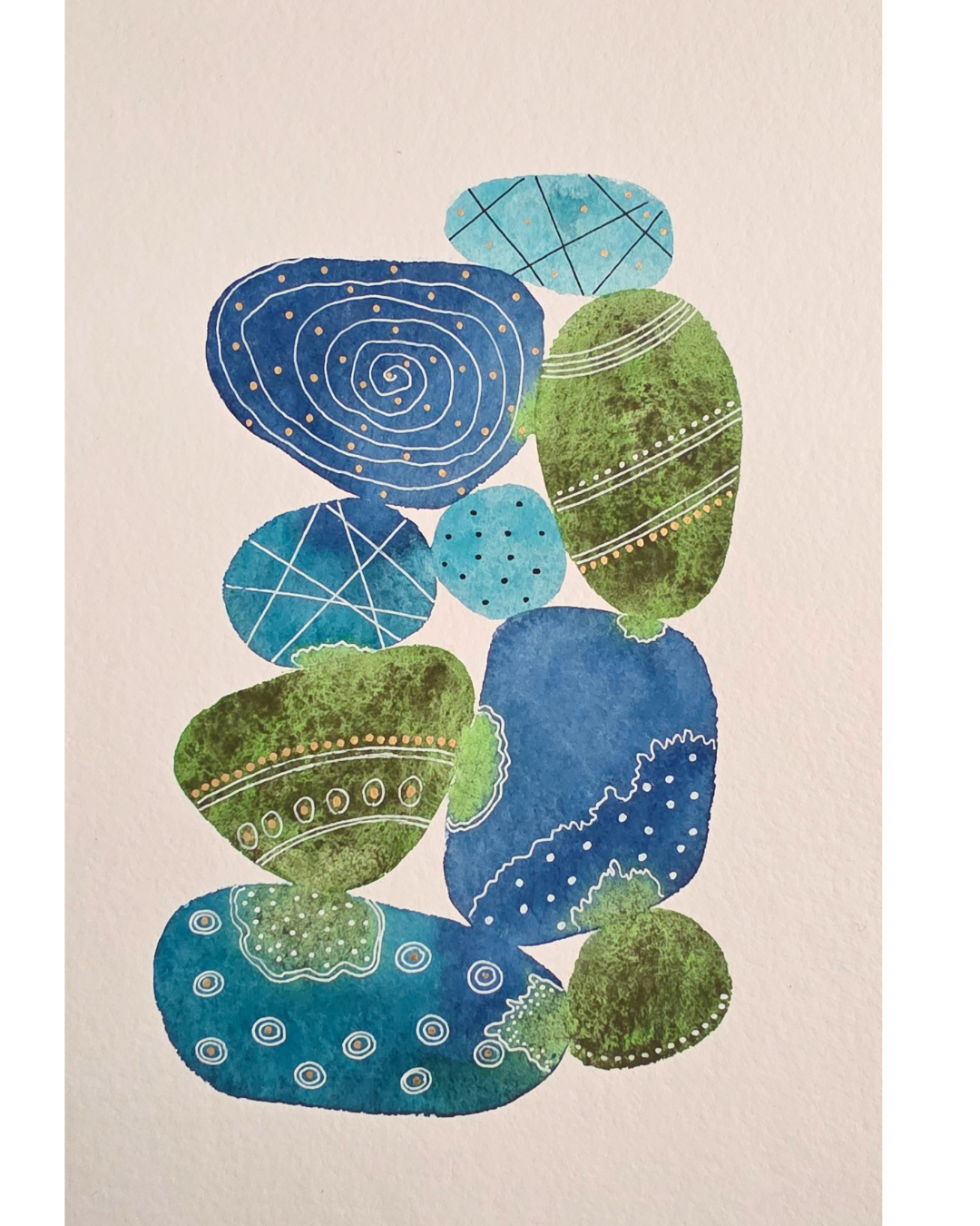 "Teal Harmony" (43 x 28 cm)