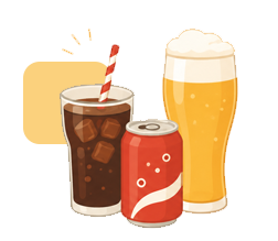 Frisdrank en bier. Fris, koel en altijd lekker erbij