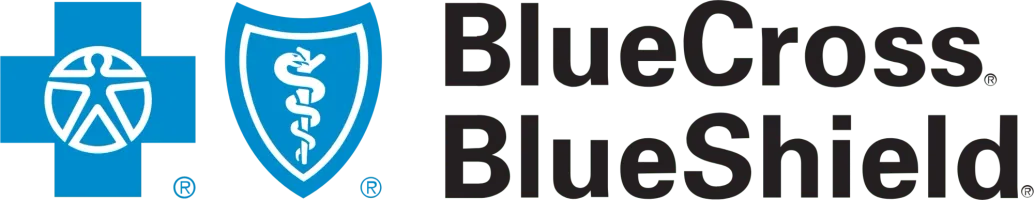 Blue Cross Blue Shield logo with a shield and a snake intertwined around a staff, alongside the text "Blue Cross. Blue Shield."