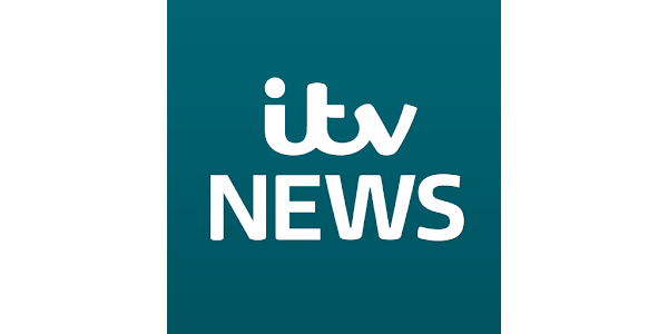 ITV News logo with white text on a dark teal background.