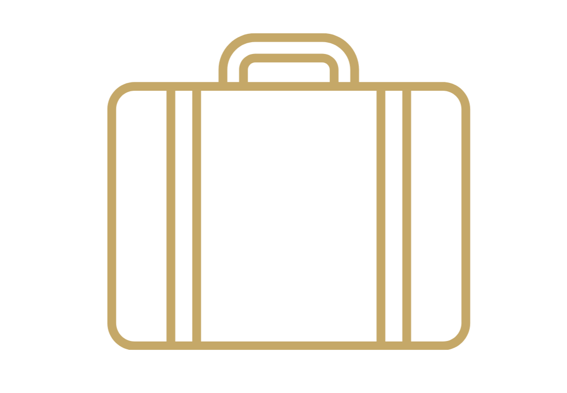 Outline of a suitcase with handle.