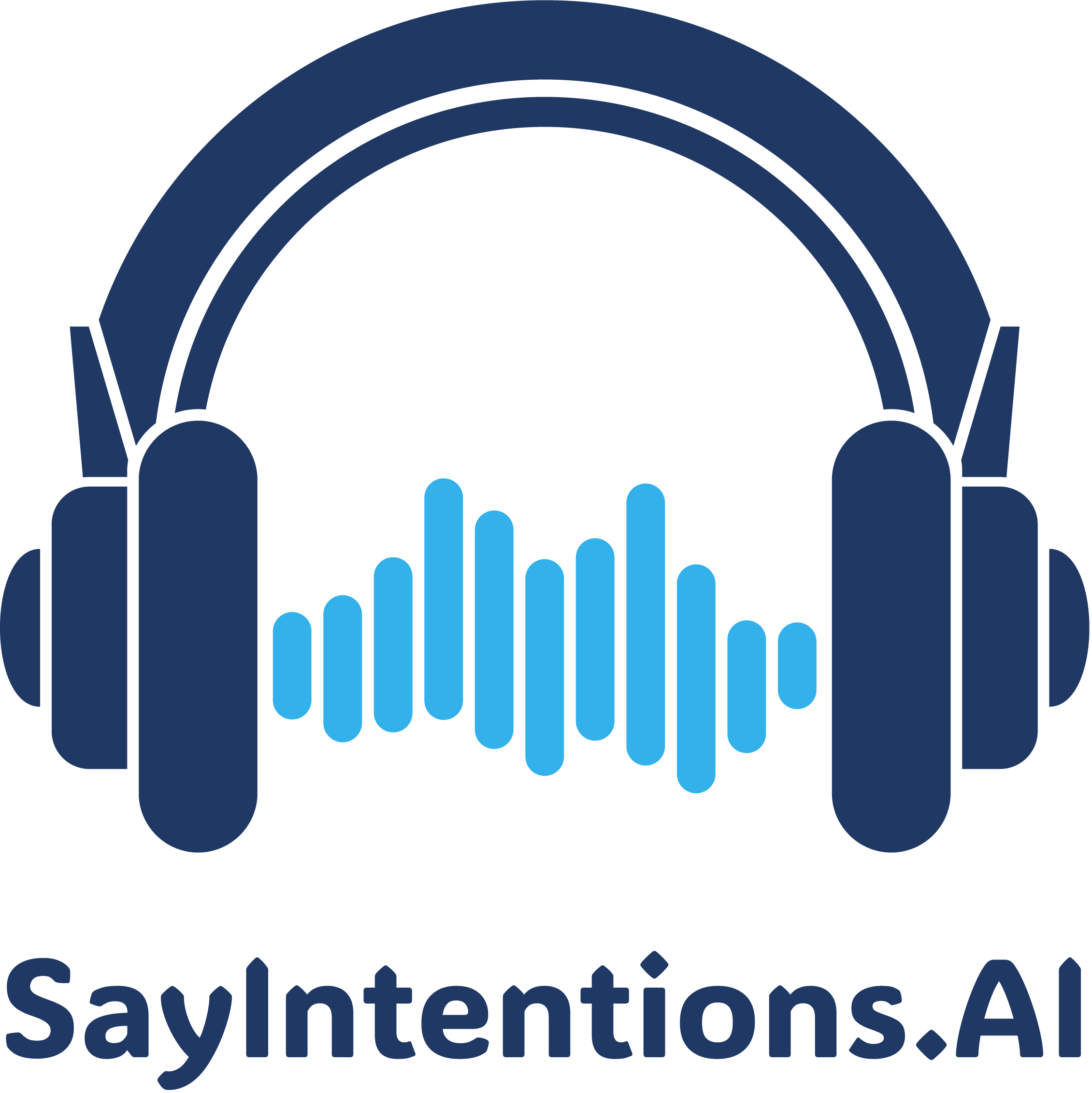 A logo with a stylized blue and black rainbow shape above the words 'Salutations AI' in dark blue letters.