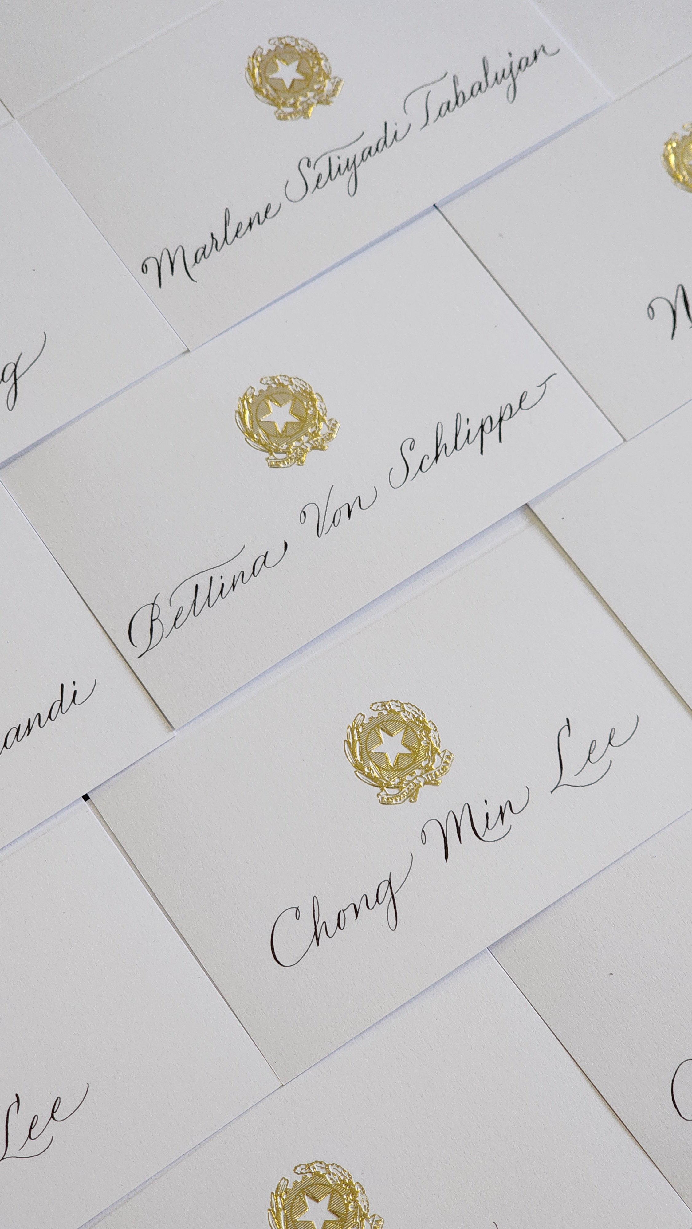 Italian Embassy - Calligraphy Cards