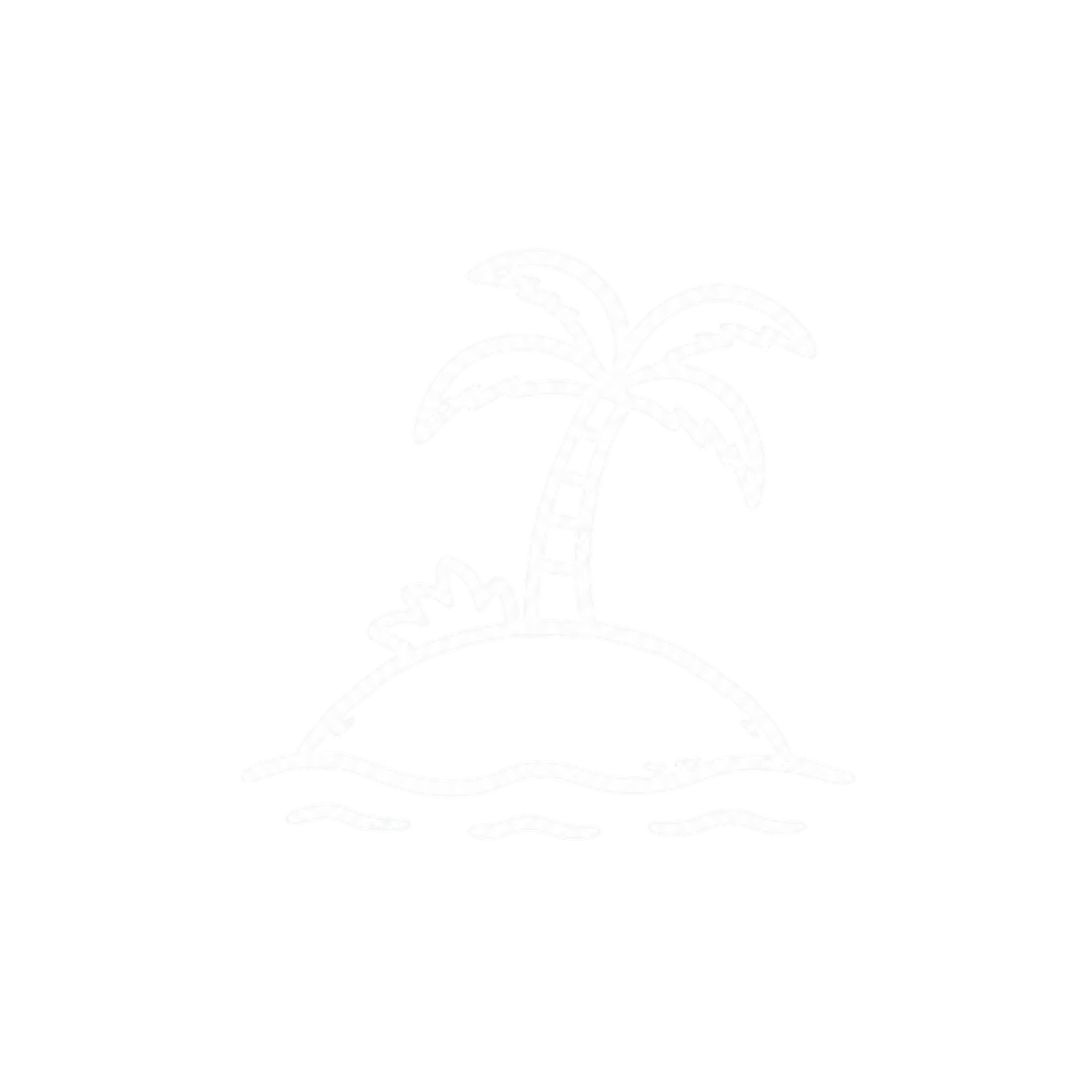 Balise illustrant une petite île avec un palmier au centre, entourée par de l'eau.