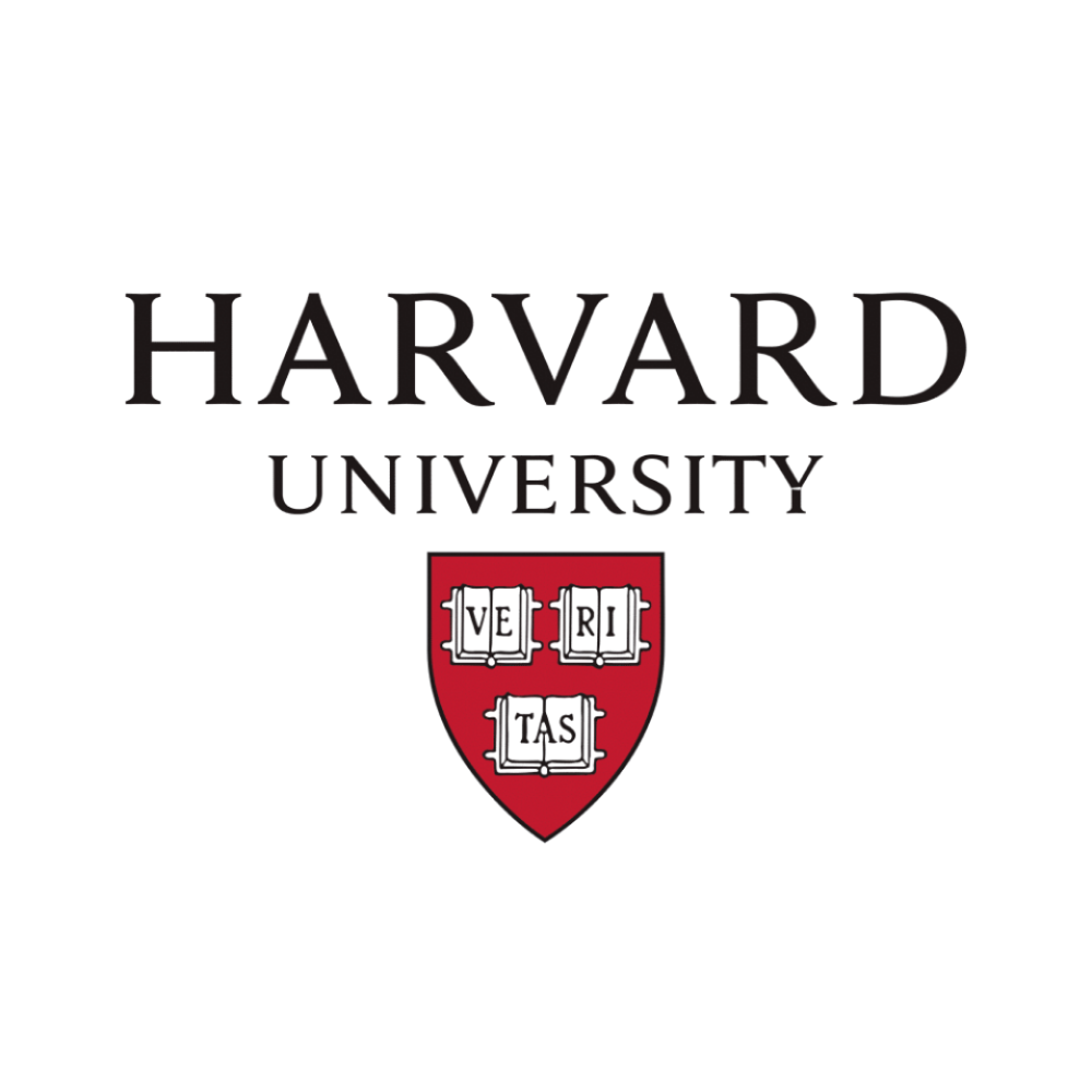 Logo de l'université Harvard avec un bouclier rouge et une inscription "VERITAS" dans trois sections