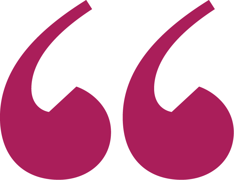 Large purple quotation marks on a black background.