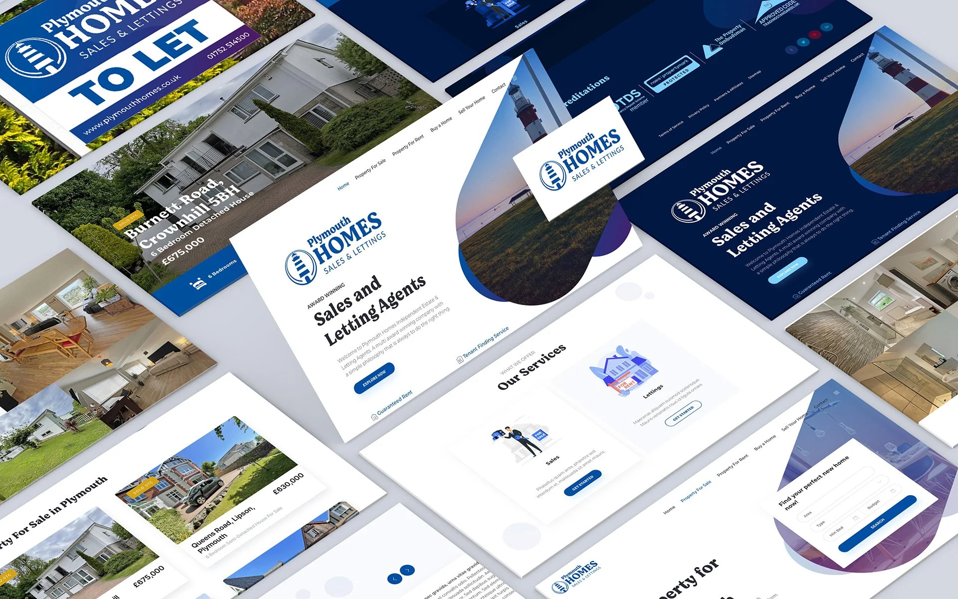 Estate agent website design. Property searches involve genuinely high-stakes decisions, so the priority was reducing anxiety through clarity — making it obvious at a glance what’s available, what it costs, and what happens next, rather than asking vi