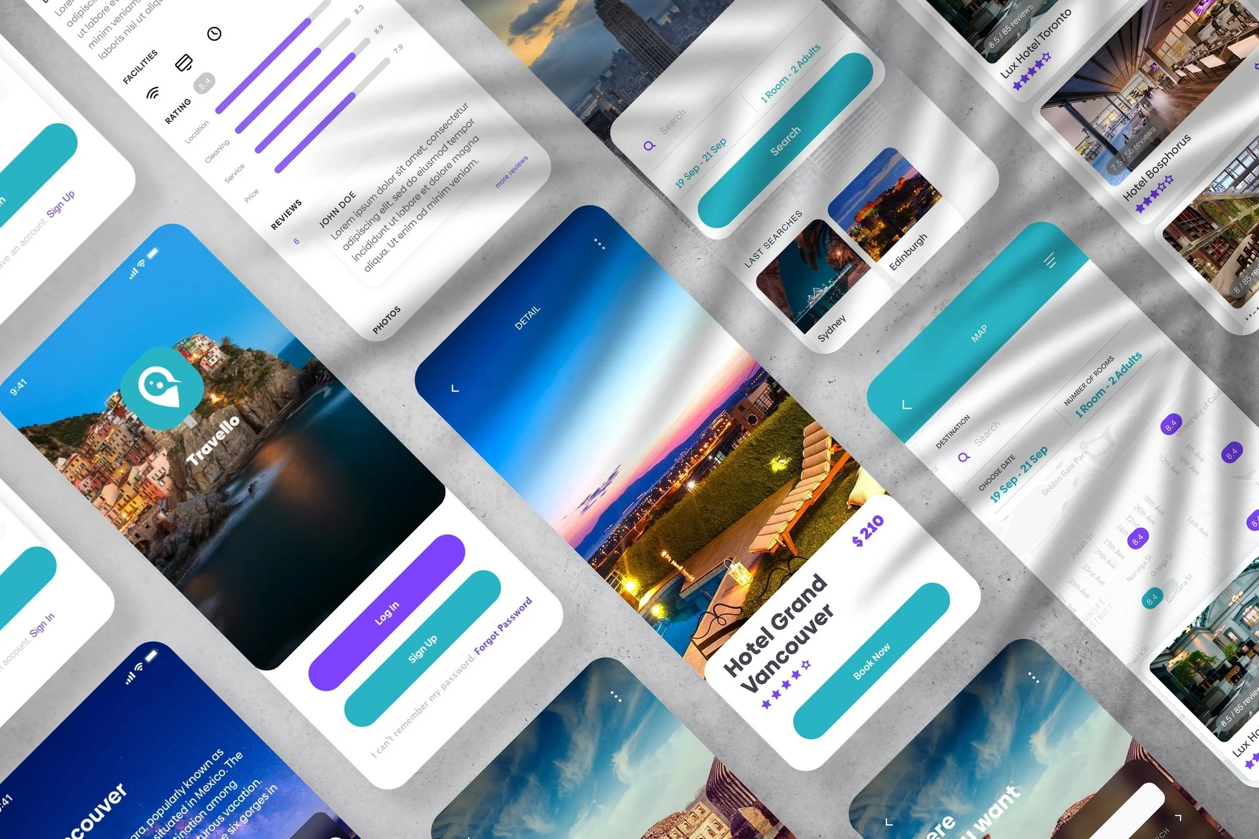 A concept app for booking hotels, focused on reducing the booking process to its essential steps. The fewer decisions a user has to actively make, the less likely they are to abandon 