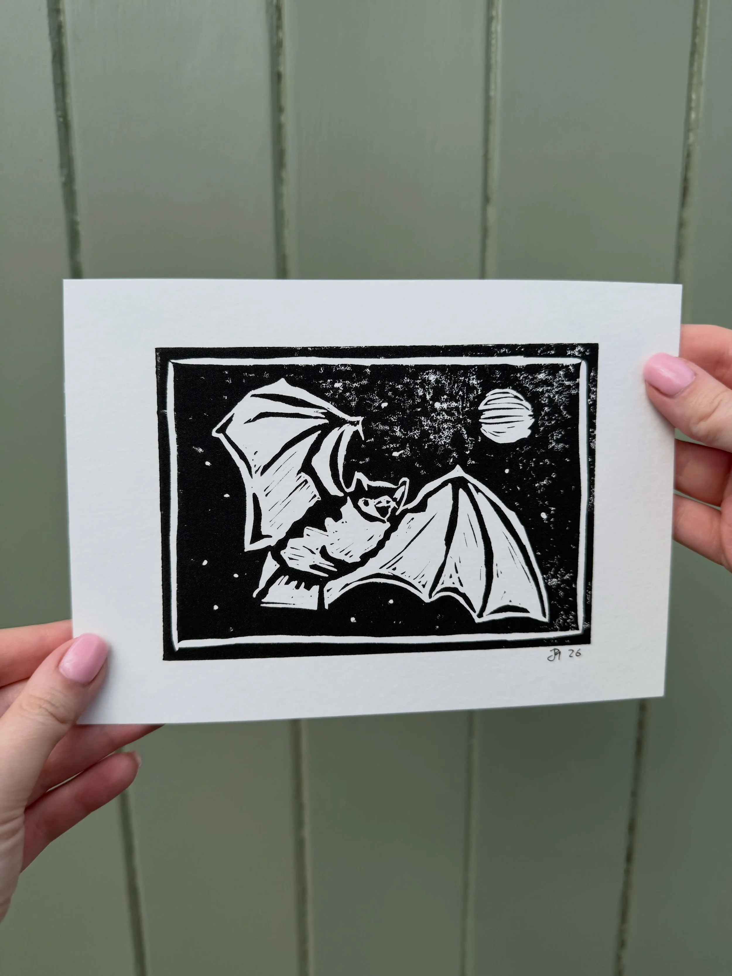 New lino print coming soon! #art #animalart #linoprint #linocut #bat
