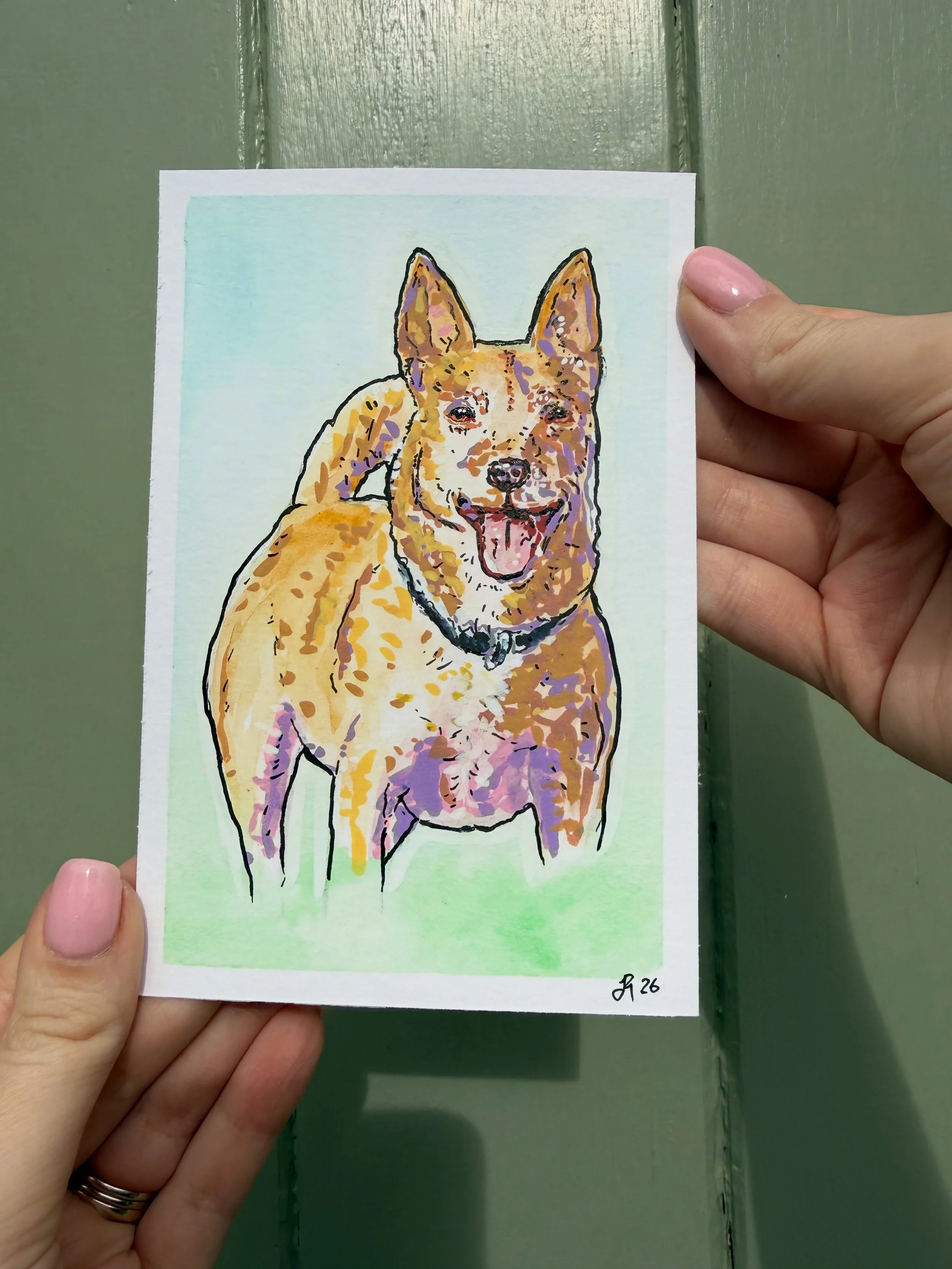 I made this as a thank you to @dan_dean333 whose photos have been a huge inspiration for my art. It is a picture of his wonderful dog. Enjoy! #art #animalart #gouache