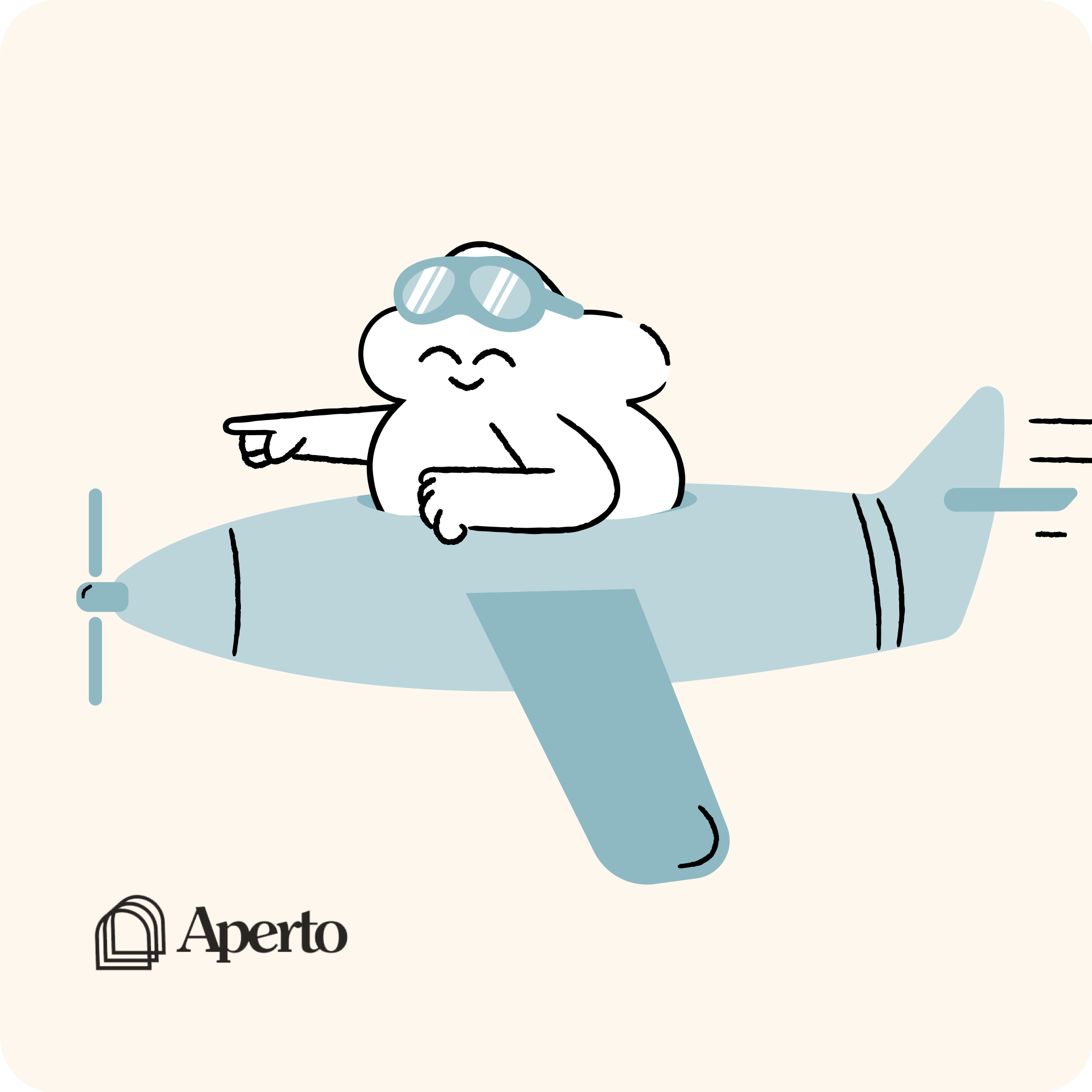 Mascotte nuvola in aereo