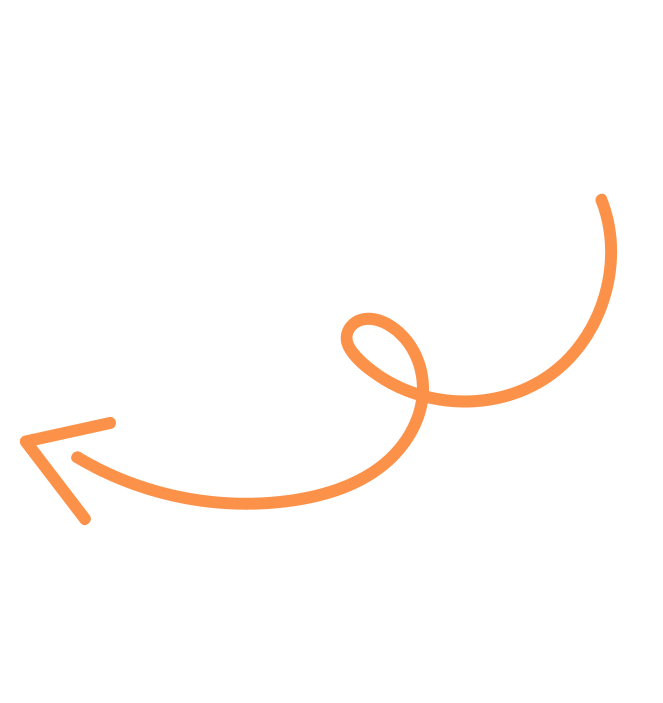 Diagramma con un'icona di freccia arancione che forma un arco con una curva e punta a sinistra.