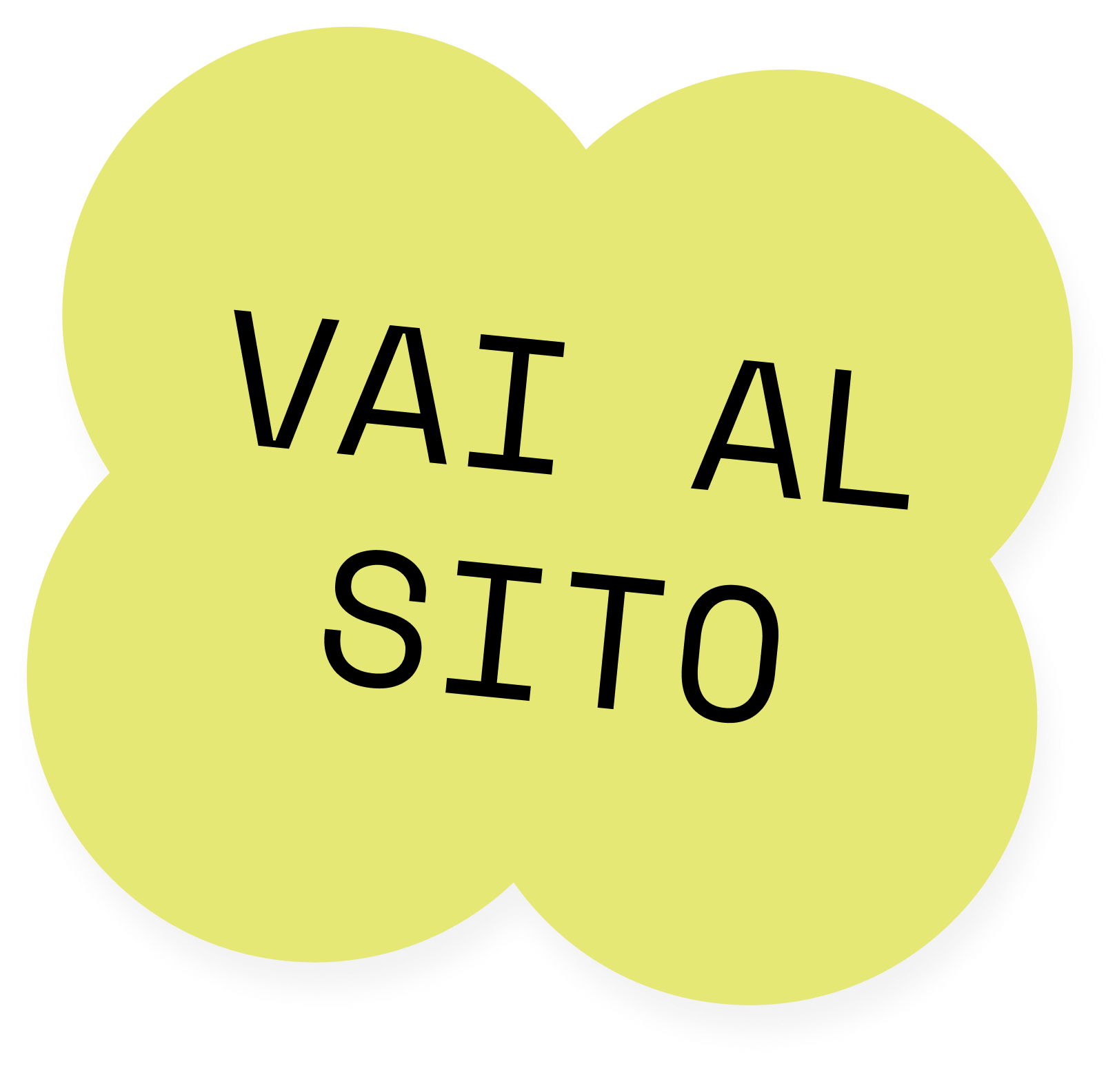due foglie gialle sovrapposte con scritte in italiano: 'VAI AL' e 'STOP'.