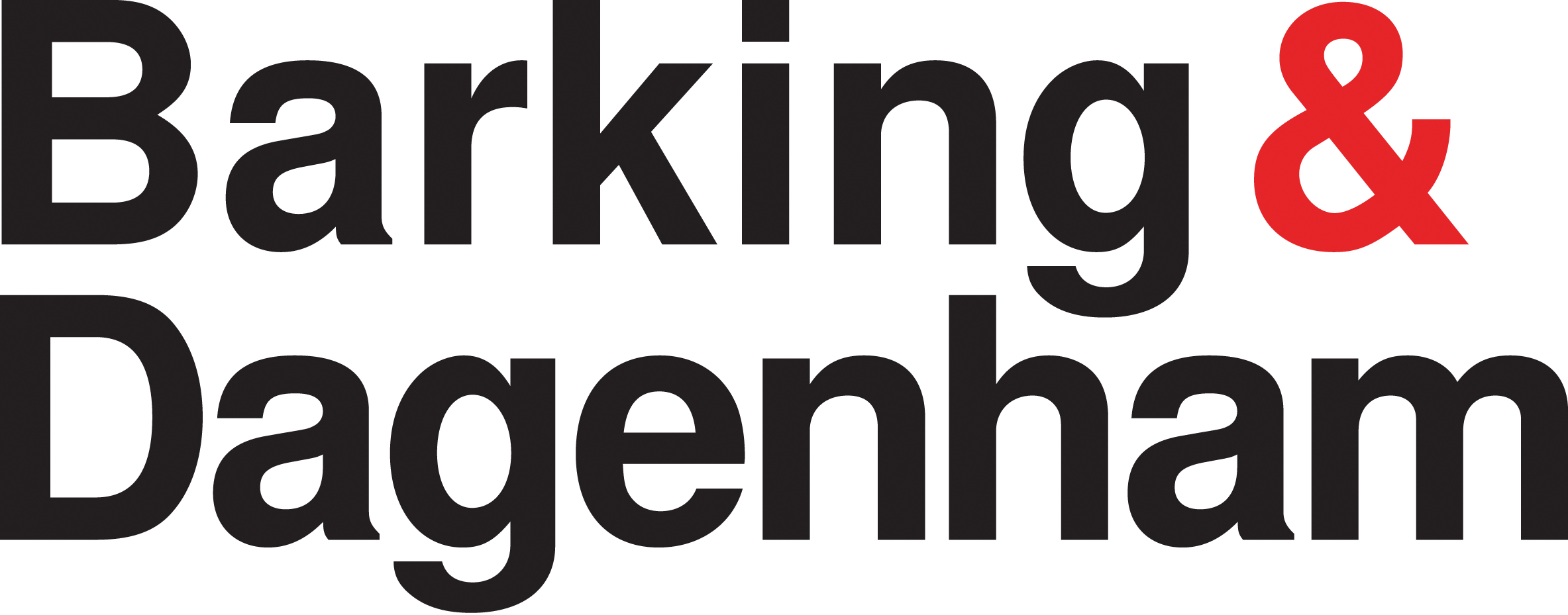 Text reading "Barking & Haddenham" with the ampersand in red and the words in black.