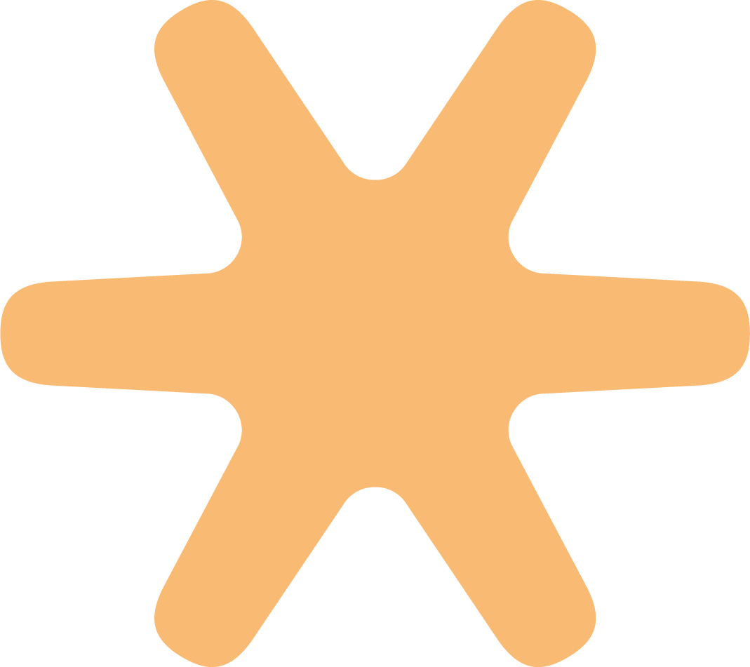 Simplified icon of an asterisk for the lintel trust brand in yellow