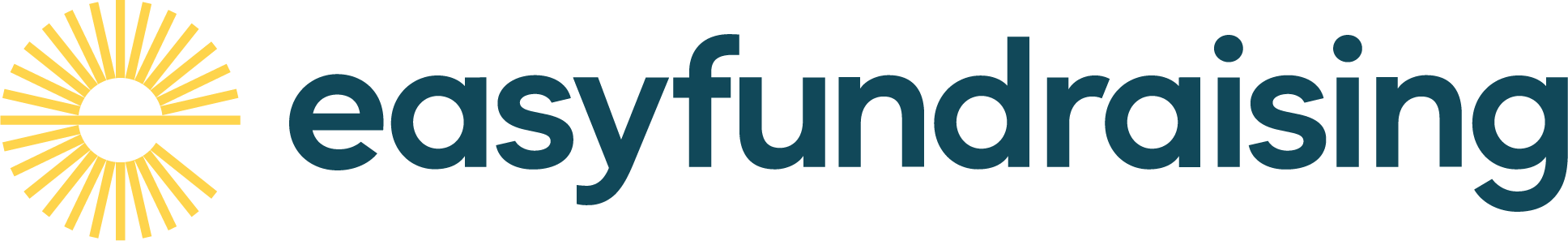 Easyfundraising logo with a yellow sunburst and lowercase black text
