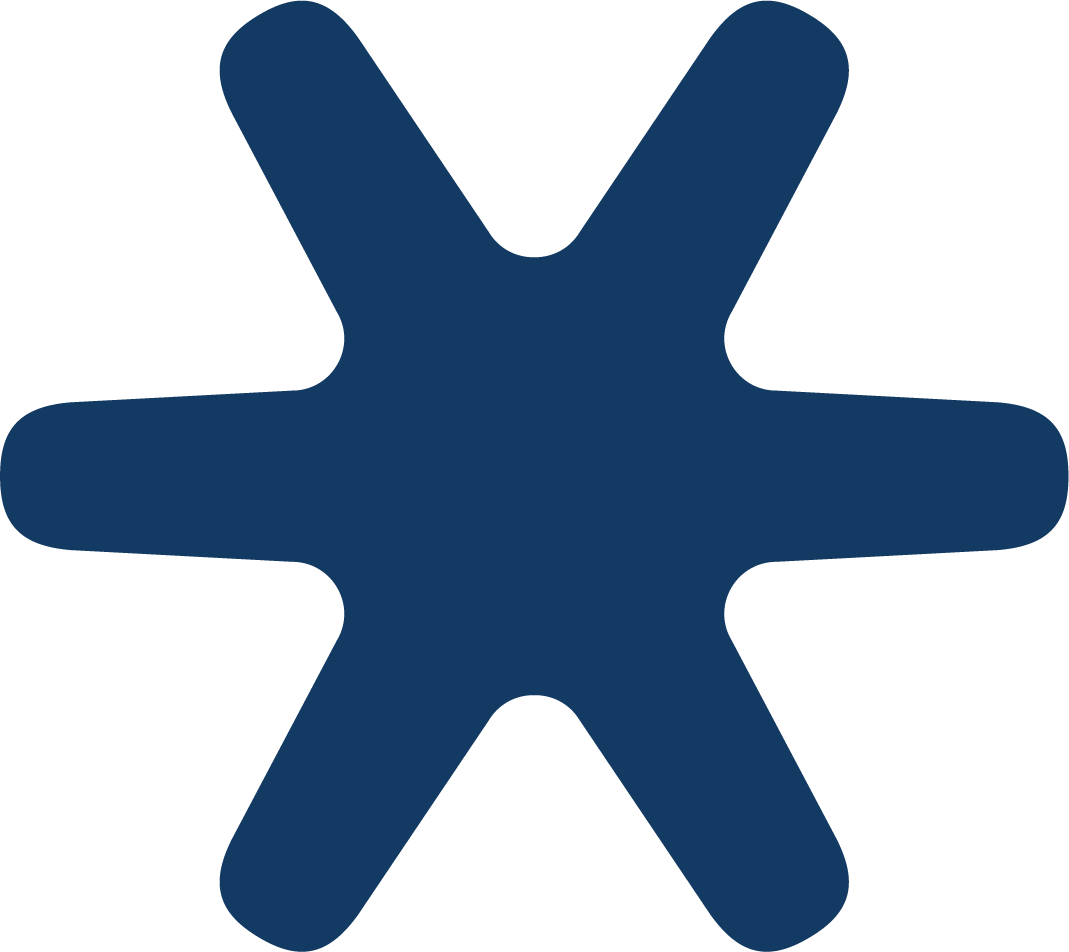 lintel trust asterisk icon in dark blue