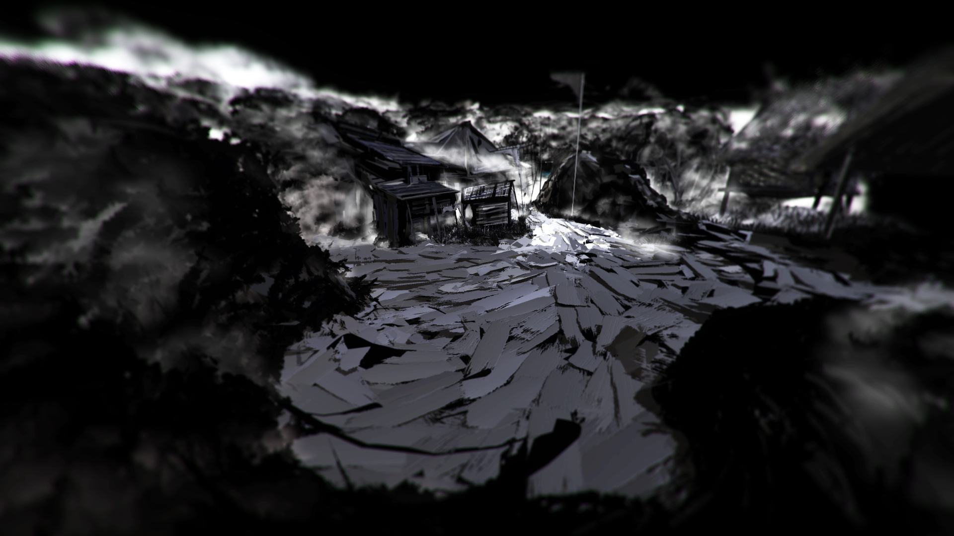 Out of Bounds II, 2020. Virtual reality environment created using Google Tilt Brush.