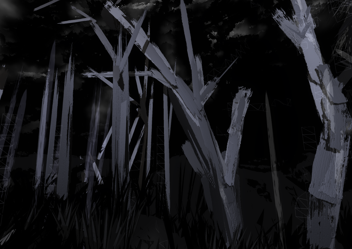 Out of Bounds I, 2020. Virtual reality environment created using Google Tilt Brush.