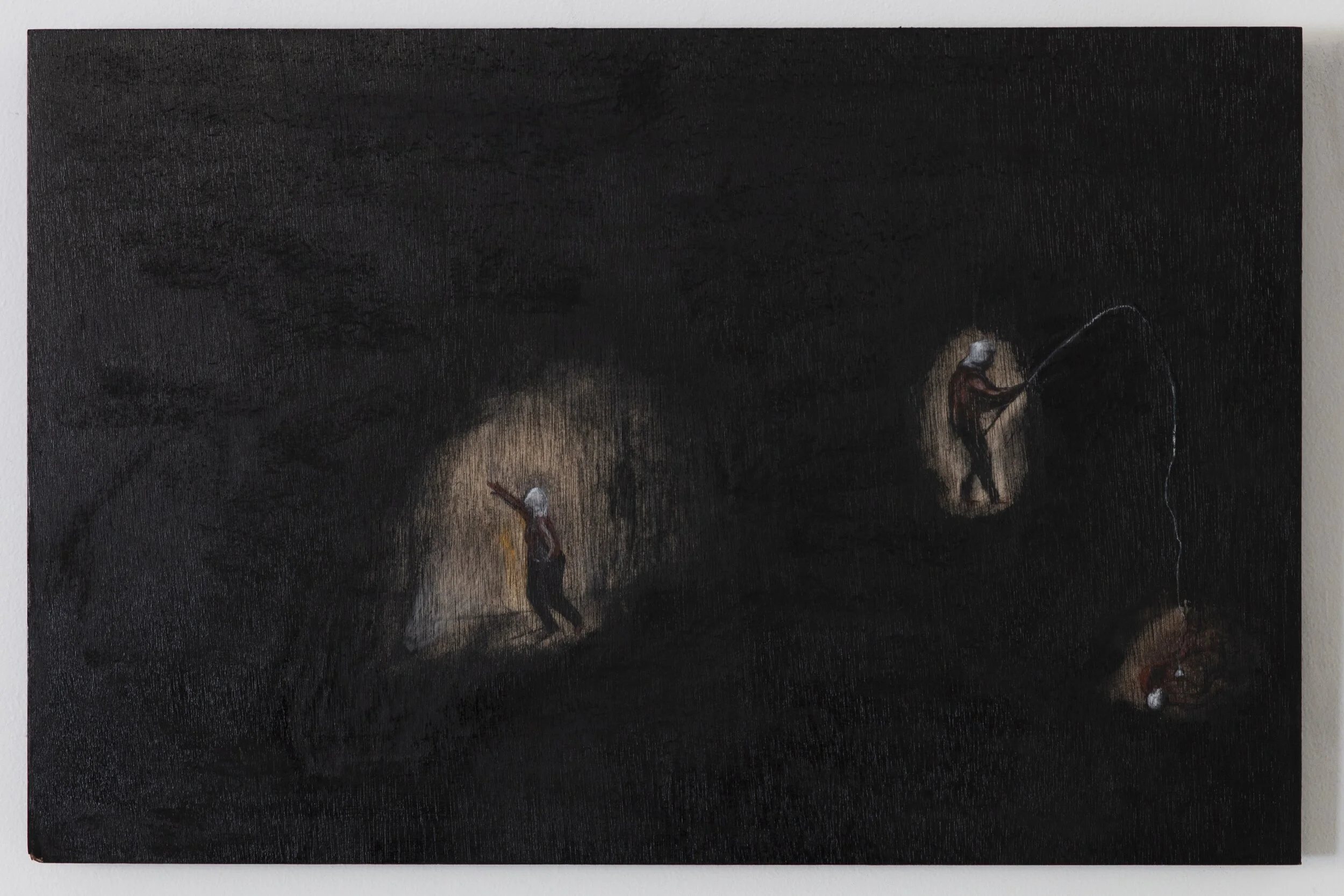 Lost in Space Part III, 2018, charcoal and pastel on board. 

Photograph taken by Bo Wong.