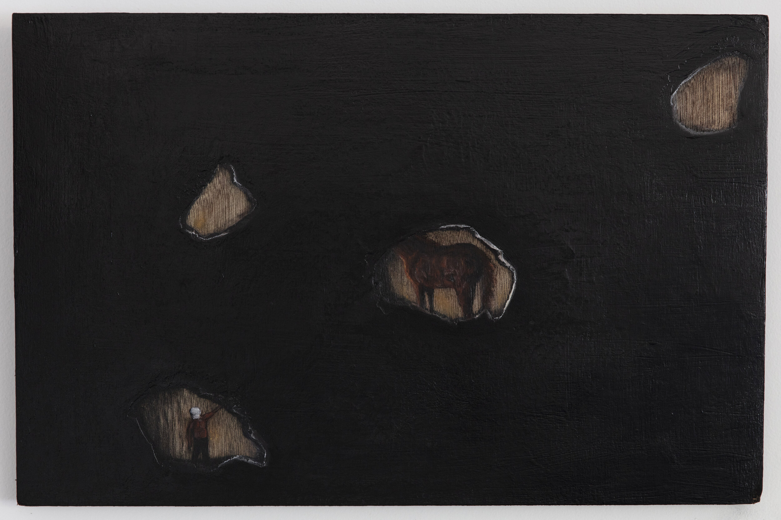 Lost in Space Part II, 2018, charcoal and pastel on board. 

Photograph taken by Bo Wong.