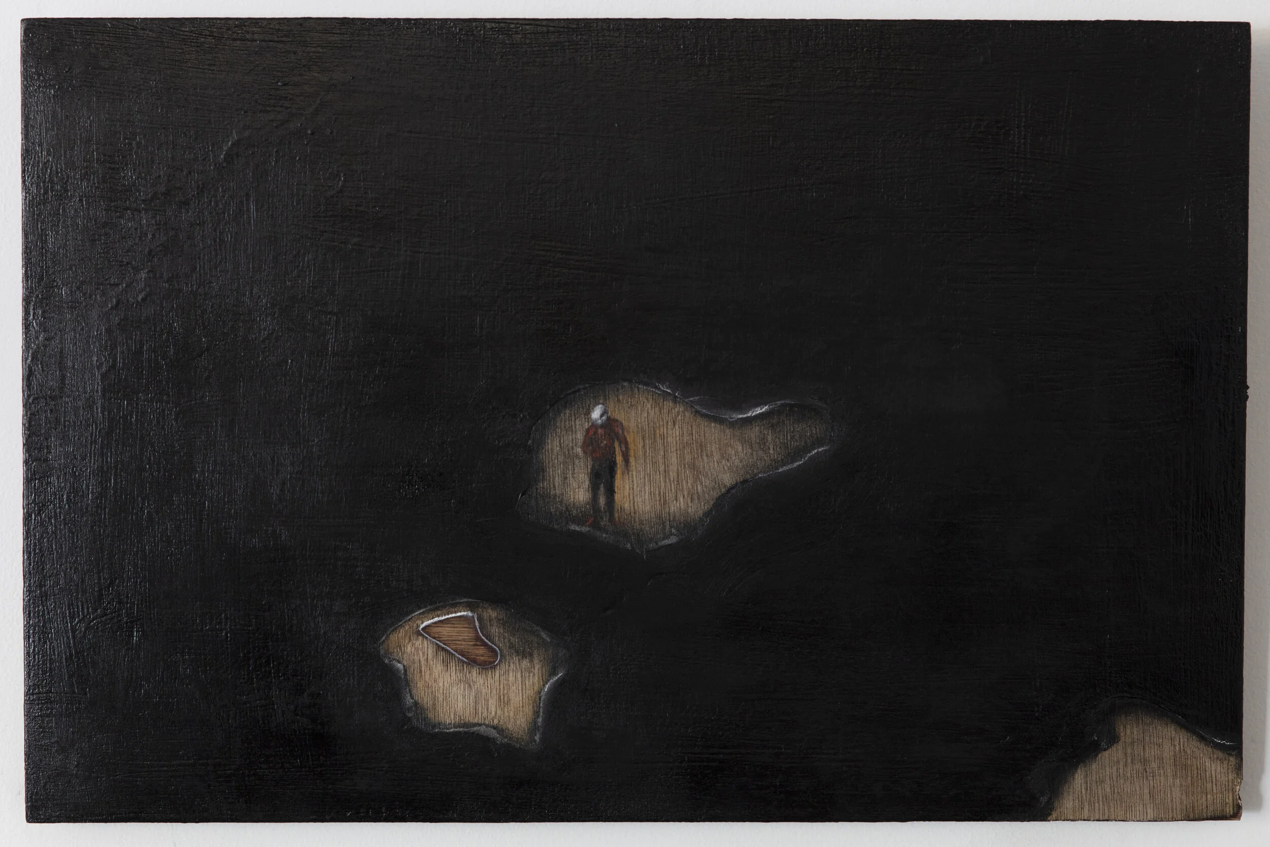 Lost in Space Part I, 2018, charcoal and pastel on board. 

Photograph taken by Bo Wong.