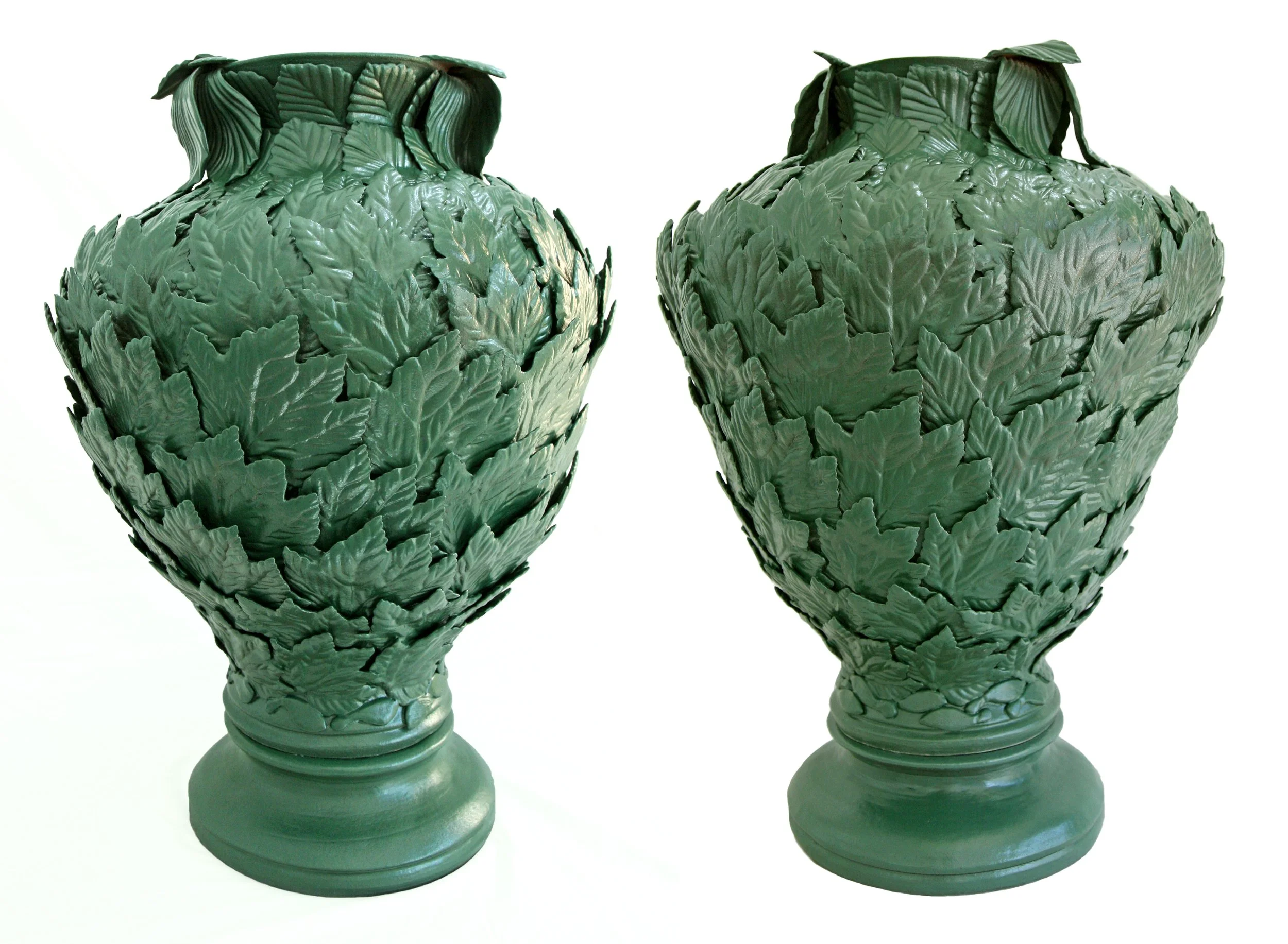 Thrown Commission 80cm H matt green EW