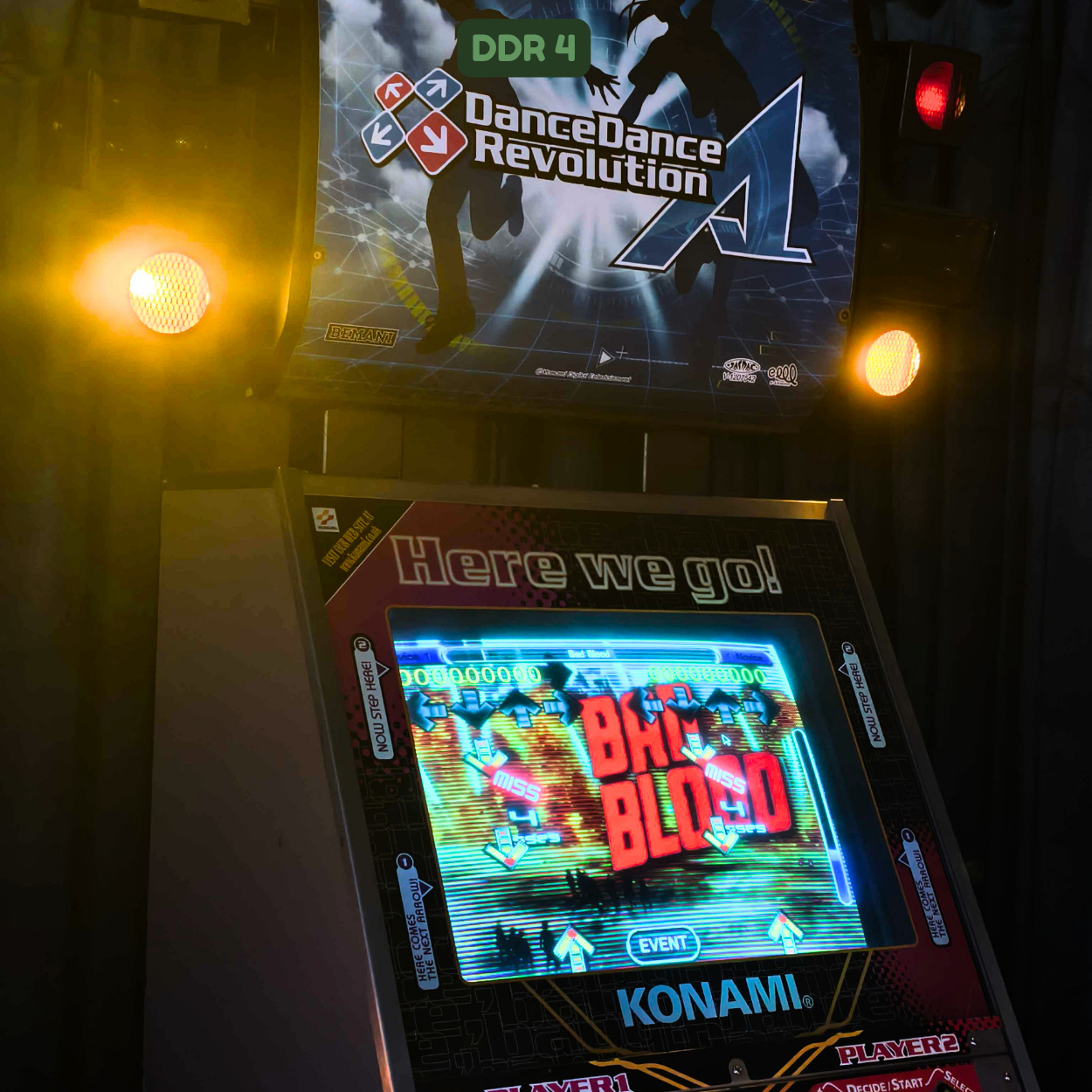 Dance Dance Revolution DDR 4 arcade cabinet at The Jörney Café