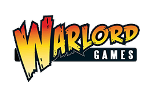 Warlord Games logo with stylized text in yellow and red, and the word 'GAMES' in white on a black background.