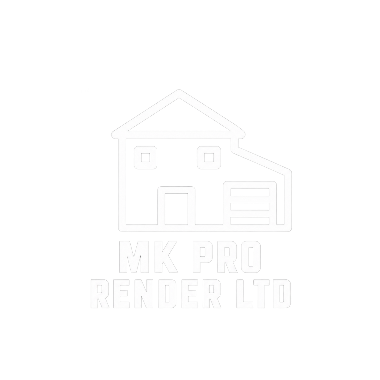 Outline drawing of a house with the text 'MK PRO RENDER LTD' beneath it.