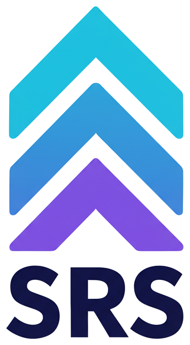 A logo with four upward-pointing arrows in shades of blue and purple, with the letters 'SRS' at the bottom.