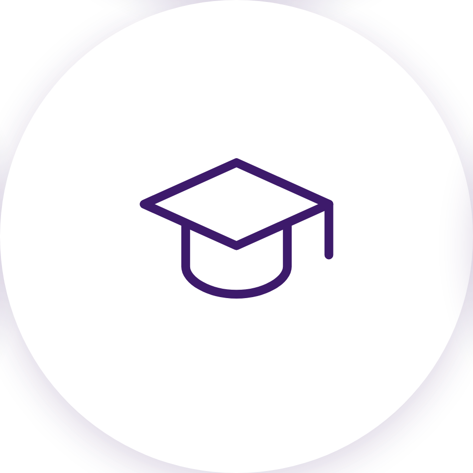 Icon of a graduation cap.