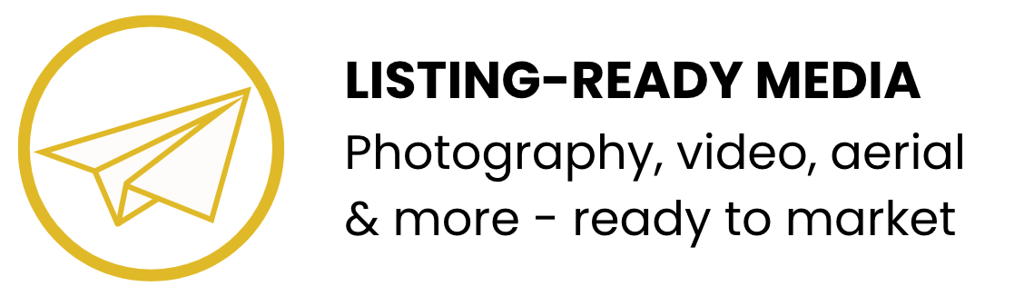 "Listing-Ready Media Photography, video, aerial & more - ready to market." MLS ready. Real estate photography